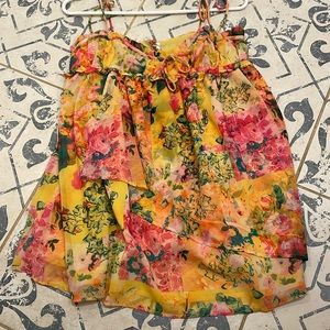 Floral Sunset dress with many vibrant different colors, only worn once in good